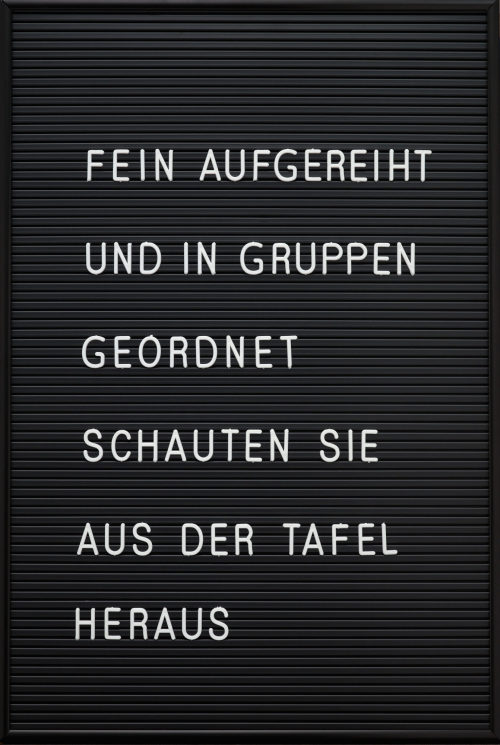 Ulrich Meister (Künstler*in), Steckbuchstabenbild, 2019