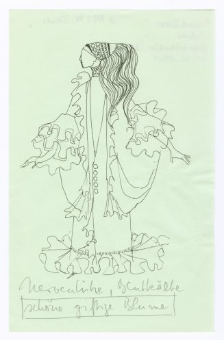 Kostümentwurf von Wihelmine Bauer für "'Salome" von Richardt Strauss, Darmstadt 1975