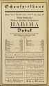 Theaterzettel 3. Gastspiel des Moskauer Hebräischen Künstlertheaters Habima im Schauspielhaus D ...