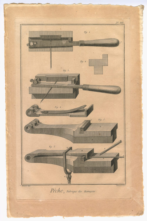 Benard (Künstler*in), Pêche, Fabrique des Hameçons. (Pl. IXX.), 1782-1789
