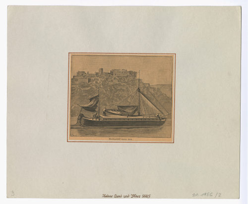 F. Lindner (Künstler*in), Rheinsegelschiff neuerer Form, um 1885