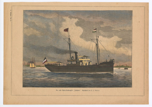 F. J. Weber (Künstler*in), Der erste Rhein-Seedampfer "Industrie". [...], n.d.