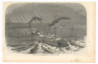 Der Untergang des Dampfschiffes Beethoven auf dem Rheine am 2. März.
