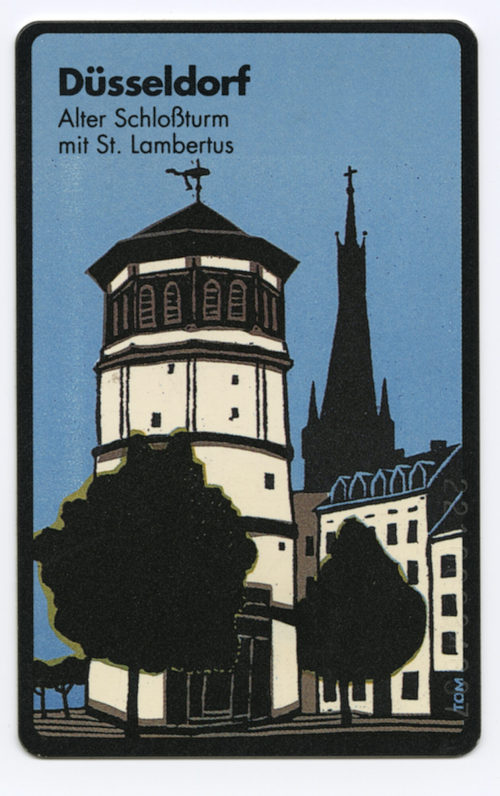 Rheinische Post (Beteiligte Institution), Telefonkarte "Düsseldorf. Alter Schlossturm mit St. Lambertus", vor 2002