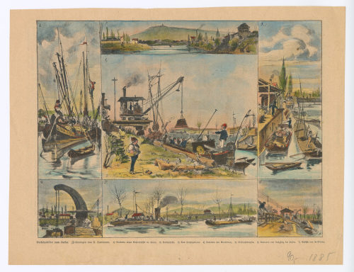 K. Hartmann (Künstler*in), Verkehrsbilder vom Neckar., um 1883