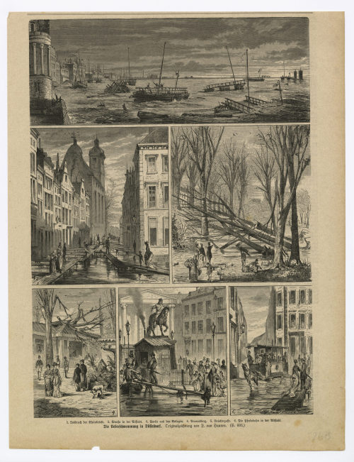 F. van Haanen (Künstler*in), Die Überschwemmung in Düsseldorf., 1876