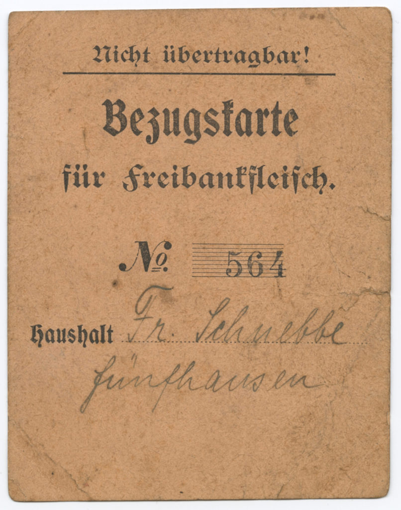Bezugskarte für Freibankfleisch.
