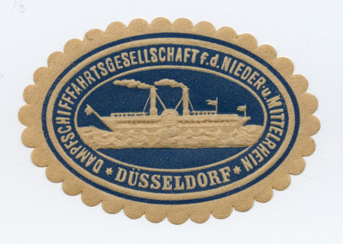 Dampfschifffahrtsgesellschaft für den Nieder- und Mittelrhein (Beteiligte Institution), DAMPFSCHIFFFAHRTGESELLSCHAFT f. d. NIEDER- u. MITTELRHEIN. DÜSSELDORF, um 1836-1853