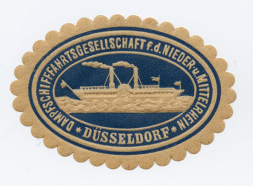 Dampfschifffahrtsgesellschaft für den Nieder- und Mittelrhein (Beteiligte Institution), DAMPFSCHIFFFAHRTGESELLSCHAFT f. d. NIEDER- u. MITTELRHEIN. DÜSSELDORF, um 1836-1853