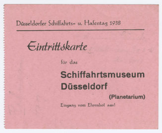 Eintrittskarte für das Schiffahrtsmuseum Düsseldorf (Planetarium)
