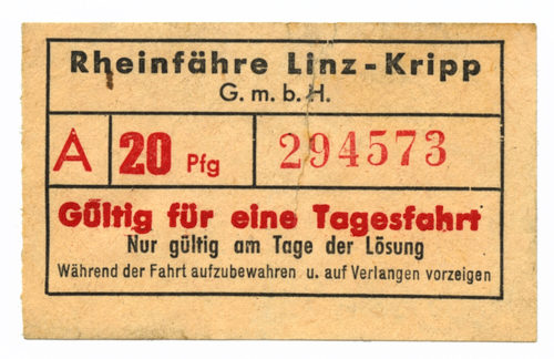 Rheinfähre Linz-Kripp G. m. b. H. (Beteiligte Institution), Rheinfähre Linz-Kripp G. m. b. H., 2. Hälfte des 20. Jahrhunderts