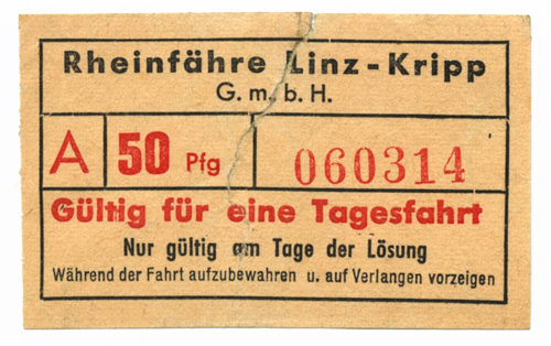 Rheinfähre Linz-Kripp G. m. b. H. (Beteiligte Institution), Rheinfähre Linz-Kripp G. m. b. H., 2. Hälfte des 20. Jahrhunderts