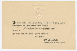 Eintrittskarte zur Ausstellungseröffnung “Deutsche Binnenschiffahrt”