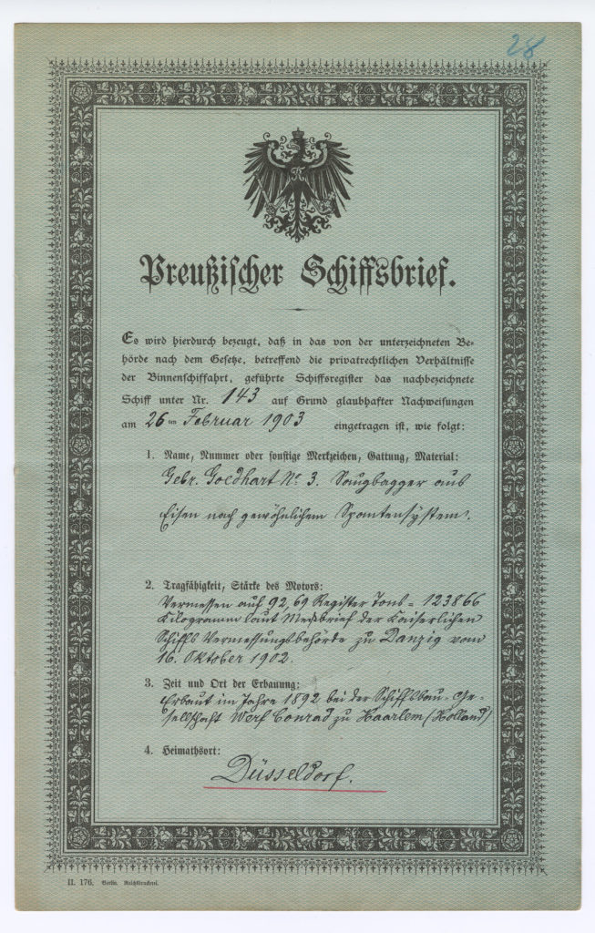 Preußischer Schiffsbrief.