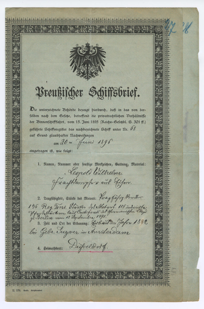 Preußischer Schiffsbrief.