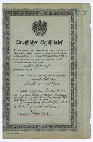 Preußischer Schiffsbrief.