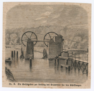 Die Seilscheiben zur Leitung des Drahtseils für den Schiffwagen.
