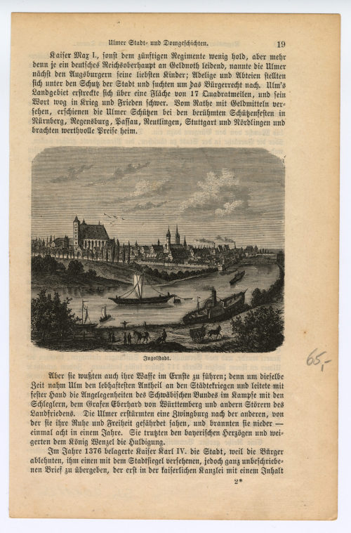 Unbekannt (Künstler*in), Zeitschriftenartikel mit einer Abbildung: "Ingolstadt.", Ende des 19. Jahrhunderts