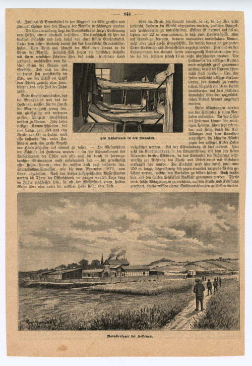 Hans Hampke (Künstler*in), Zeitungsseite mit einer Abbildung: "Barackenlager bei Holtenau.", 1906