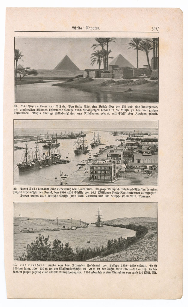Zeitschriftenseite mit drei Abbildungen: "Afrika: Ägypten."