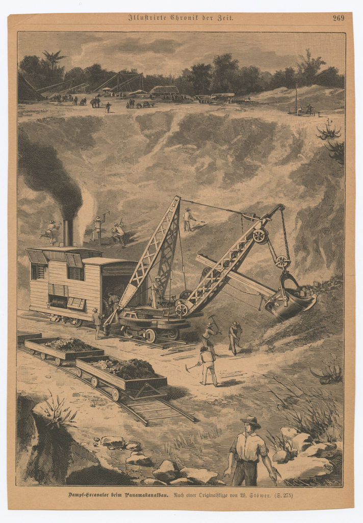 Dampf-Excavator beim Panamakanalbau.