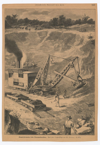 Dampf-Excavator beim Panamakanalbau.