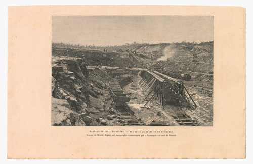 Companie du canal de Panamá (Beteiligte Institution), TRAVAUX DU CANAL DE PANAMÁ. – VUE PRISE AU CHANTIER DE SAN-PABLO:, Ende des 19. Jahrhunderts