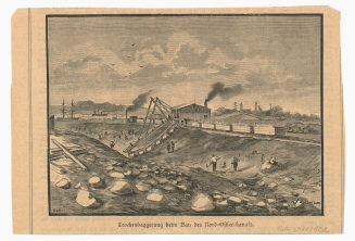 Trockenbaggerung beim Bau des Nord-Ostsee-Kanals.