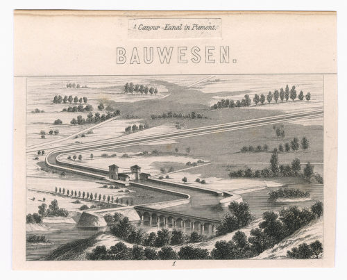 Unbekannt (Künstler*in), Bauwesen. Cavour-Kanal in Piemont., um 1900
