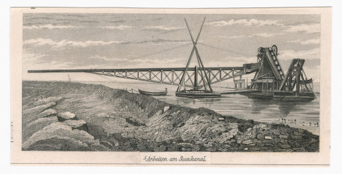 Unbekannt (Künstler*in), Arbeiten am Suezkanal., um 1900