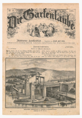Zeitschriftenblatt mit Abbildung: "Hydraulisches Schiffshebewerk zu Fontinette im Neuffossé-Kanal.