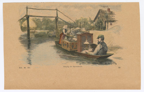August Westphalen (Künstler*in), Umzug im Spreewald., um 1900