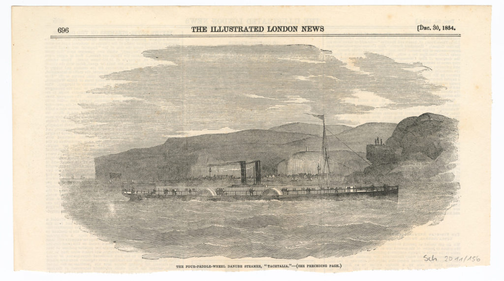 THR FOUR-PADDLE-WHEEL DANUBE STEAMER, "TACHTALIA."
