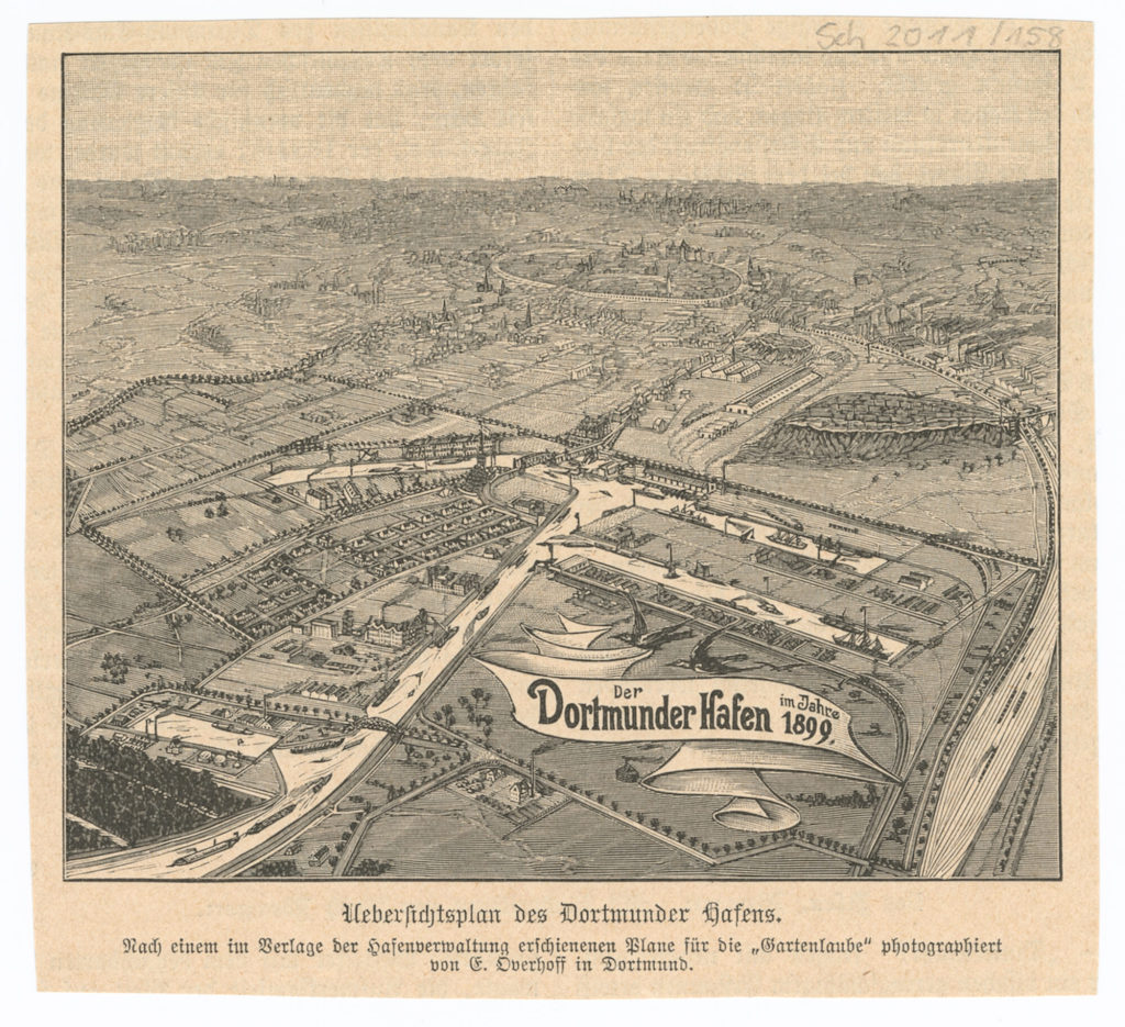 Uebersichtsplan des Dortmunder Hafens.