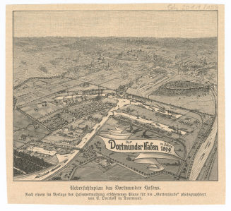 Uebersichtsplan des Dortmunder Hafens.