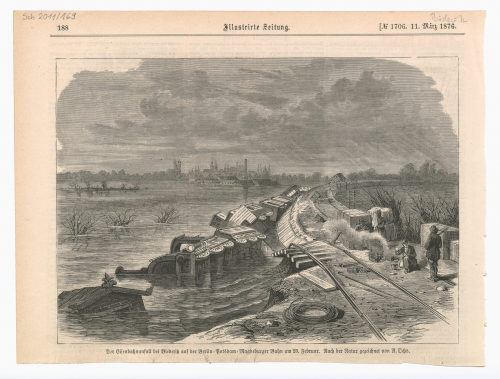 A. Ochs (Künstler*in), Der Eisenbahnunfall bei Biederitz auf der Berlin-Potsdam-Magdeburger Bahn am 23. Februar., 1876