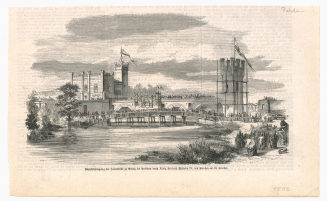 Schlußsteinlegung der Havelbrücke zu Redlitz bei Potsdamdurch König Friedrich Wilhelm IV. von Preußen am 10. October.