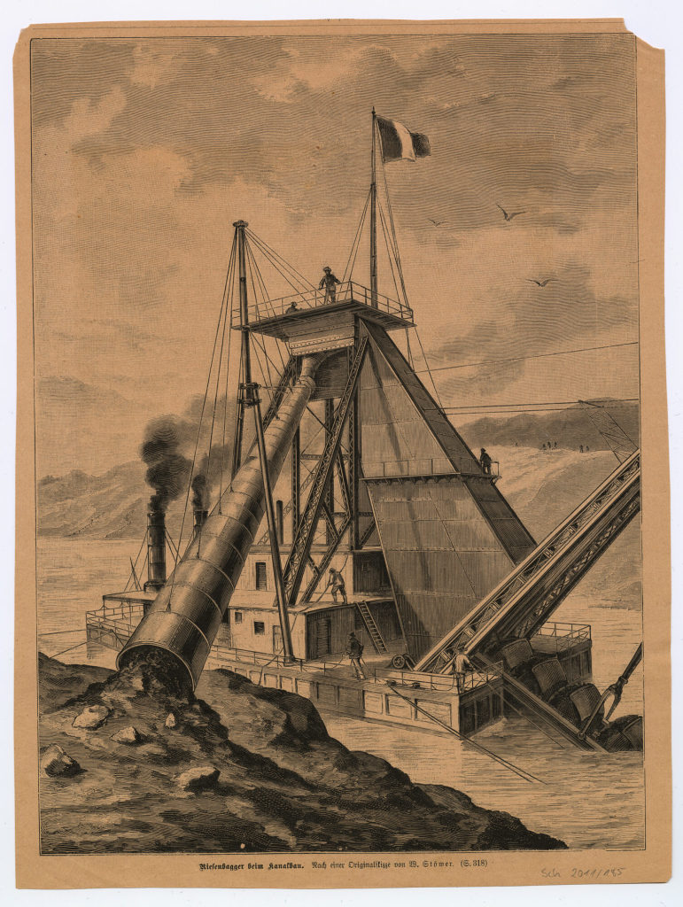 Riesenbagger beim Kanalbau.
