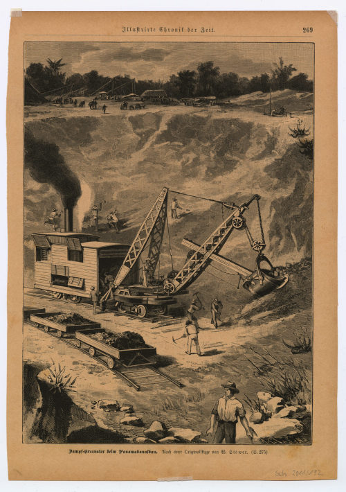 Adolf Closs (Künstler*in), Dampf-Excavator beim Panamakanalbau., 19. Jahrhundert