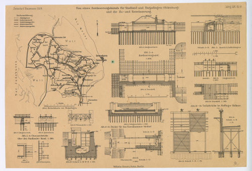 Wilhelm Ernst & Sohn (Verlag) (Verlag), Bau eines Zuwässerungskanals für Stadland und Butjadingen (Oldenburg) und die Zu- und Entwässerung. (Jahrg. LIX. Bl. 17), 1909
