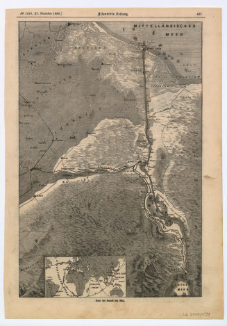 Karte des Kanals von Suez.