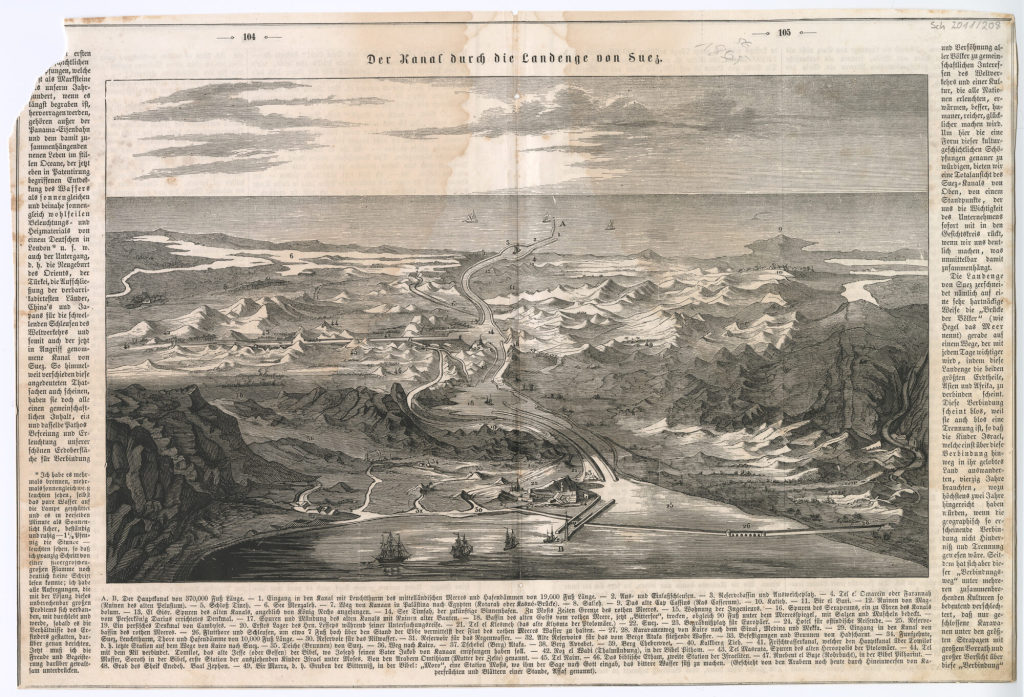 Der Kanal durch die Landenge von Suez.