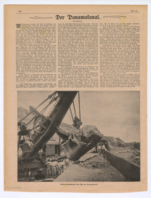 Unbekannt (Autor*in), Zeitungsseiten mit  Artikel "Der Panamakanal" und sechs Abbildungen, um 1900
