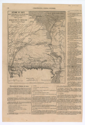 Zeitungsseite mit Abbildung: "ISTHME DE SUEZ"
