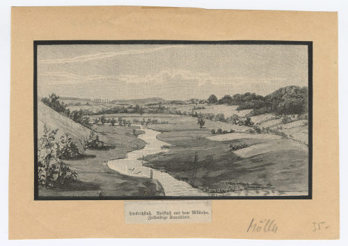 Unbekannt (Urheber*in), Stecknitzfluß. Ausfluß aus dem Möllsee. Zukünftige Kanallinie., um 1900