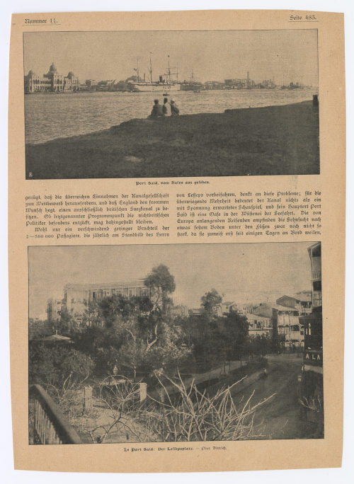 Unbekannt (Autor*in), Port Said, vom Hafen aus gesehen., um 1900