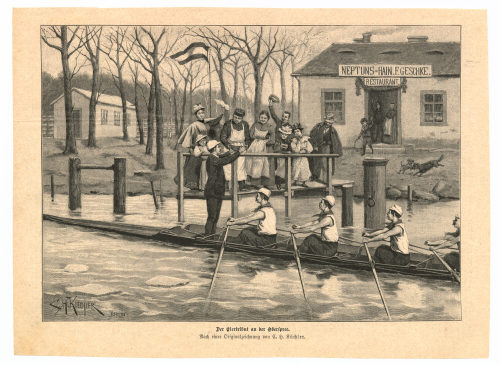 Unbekannt (Verlag), Der Eiertribut an der Oberspree., um 1900