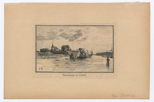 Fritz Stoltenberg (Künstler*in), Schwimmbagger bei Sehestedt., um 1900