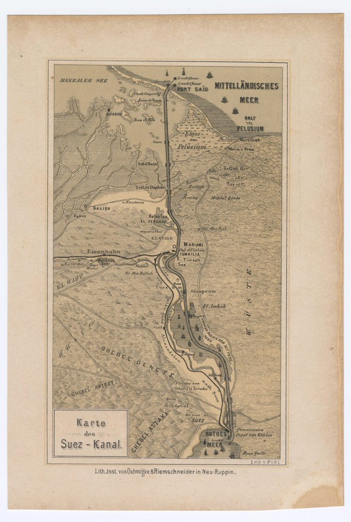 Karte des Suez-Kanal.