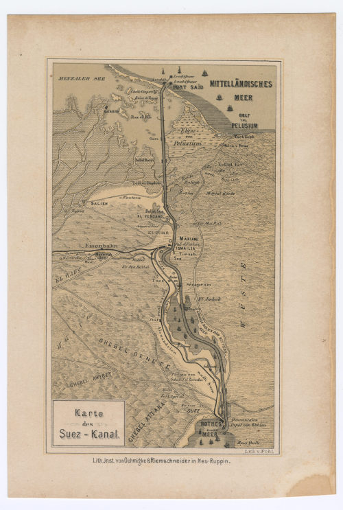 Pohl (Künstler*in), Karte des Suez-Kanal., um 1900